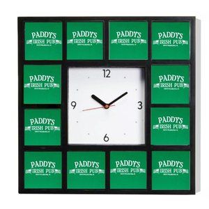 Paddy's Pub It's Always Sunny In Philadelphia Clock with 12 surrounding images